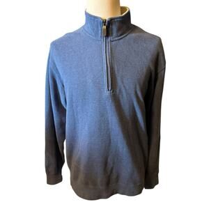 Orvis Blue Quarter Zip Pullover Sweater Men's Size Medium Preppy Golf Old Money